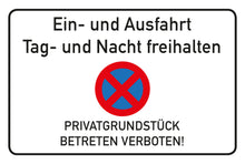 Laden Sie das Bild in den Galerie-Viewer, Einfahrt freihalten Schild