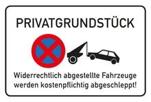 Laden Sie das Bild in den Galerie-Viewer, Privatgrundstück - Schild - 4 mm Alu Verbundplatte