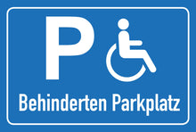 Laden Sie das Bild in den Galerie-Viewer, Nur für Behinderte - Schild - Querformat - blau - 4 mm Alu Verbundplatte