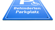 Laden Sie das Bild in den Galerie-Viewer, Behinderten Parkplatz - Schild - Hochformat - blau - 4 mm Alu Verbundplatte