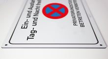 Laden Sie das Bild in den Galerie-Viewer, Ein- und Ausfahrt freihalten - betreten verboten - Schild - 4 mm Alu Verbundplatte