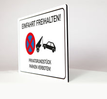 Laden Sie das Bild in den Galerie-Viewer, Einfahrt freihalten - Privatgrundstück - Schild - 4 mm Alu Verbundplatte