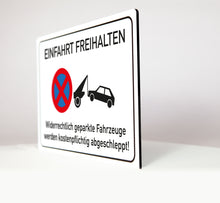 Laden Sie das Bild in den Galerie-Viewer, Einfahrt freihalten - Parkverbot - Schild - 4 mm - Alu Verbundplatte