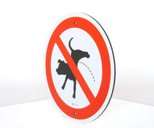 Laden Sie das Bild in den Galerie-Viewer, Schild - Kein Hunde pinkeln – 24 cm rund – 4 mm Alu Verbund – 2 Bohrlöcher
