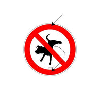 Laden Sie das Bild in den Galerie-Viewer, Schild - Kein Hunde pinkeln – 24 cm rund – 4 mm Alu Verbund – 2 Bohrlöcher