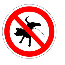 Laden Sie das Bild in den Galerie-Viewer, Schild - Kein Hunde pinkeln – 24 cm rund – 4 mm Alu Verbund – 2 Bohrlöcher