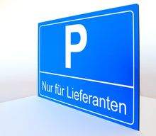 Laden Sie das Bild in den Galerie-Viewer, Nur für Lieferanten - Schild - Querformat - blau - 4 mm Alu Verbundplatte