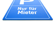 Laden Sie das Bild in den Galerie-Viewer, Nur für Mieter - Schild - Hochformat - blau - 4 mm Alu Verbundplatte