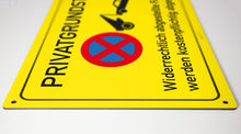 Laden Sie das Bild in den Galerie-Viewer, Privatgrundstück - Schild - gelb - 4 mm Alu Verbundplatte