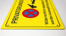 Laden Sie das Bild in den Galerie-Viewer, Privatgrundstück - Schild - gelb - 4 mm Alu Verbundplatte