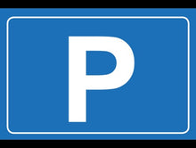 Laden Sie das Bild in den Galerie-Viewer, Parkplatz - Schild - Querformat - blau - 4 mm Alu Verbundplatte