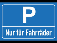 Laden Sie das Bild in den Galerie-Viewer, Nur für Fahrräder - Schild - Querformat - blau - 4 mm Alu Verbundplatte