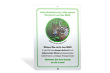 Laden Sie das Bild in den Galerie-Viewer, 10 Stk. Schilder - Wildschutz Info Tafel - Hunde an die Leine - 37 x 27 cm - Alu Verbund 4 mm